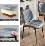 Dining Chairs Set of 4, Mid Century Modern Dining Room Chair, Upholstered Faux Leather Kitchen Chairs with, alternate view 6