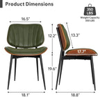 Dining Chairs Set of 4, Mid Century Modern Dining Room Chairs, Upholstered Faux Leather Kitchen Chairs with, alternate view 2