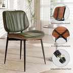 Dining Chairs Set of 4, Mid Century Modern Dining Room Chairs, Upholstered Faux Leather Kitchen Chairs with, alternate view 3