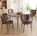 Dining Chairs Set of 4, Mid Century Modern Dining Room Chairs, Upholstered Faux Leather Kitchen Chairs with