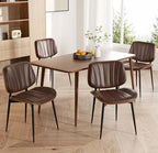 Dining Chairs Set of 4, Mid Century Modern Dining Room Chairs, Upholstered Faux Leather Kitchen Chairs with