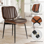 Dining Chairs Set of 4, Mid Century Modern Dining Room Chairs, Upholstered Faux Leather Kitchen Chairs with, alternate view 3