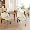 Dining Chairs Set of 4, Mid Century Modern Dining Room Chairs, Upholstered Faux Leather Kitchen Chair with