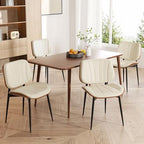 Dining Chairs Set of 4, Mid Century Modern Dining Room Chairs, Upholstered Faux Leather Kitchen Chair with
