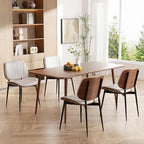 Dining Chairs Set of 4, Mid Century Modern Dining Room Chairs, Upholstered Faux Leather Kitchen Chairs with, alternate view 3