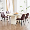 Dining Chairs Set of 4, Modern Dining Chairs with Thick Cushions, PU Leather Upholstered Kitchen Dining Room
