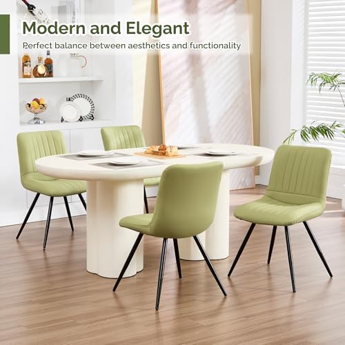 Dining Chairs Set of 4, Modern Dining Chairs with Thick Cushions, PU Leather Upholstered Kitchen Dining Room, alternate view