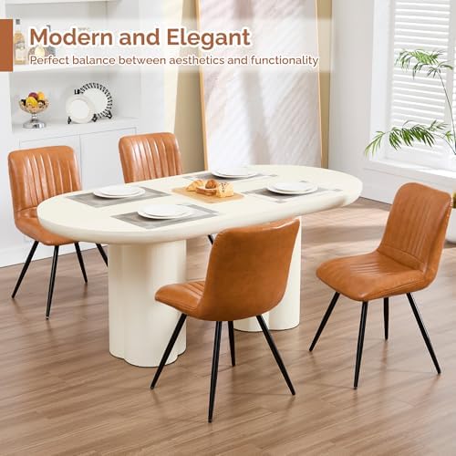 Dining Chairs Set of 4, Modern Dining Chairs with Thick Cushions, PU Leather Upholstered Kitchen Dining Room, alternate view