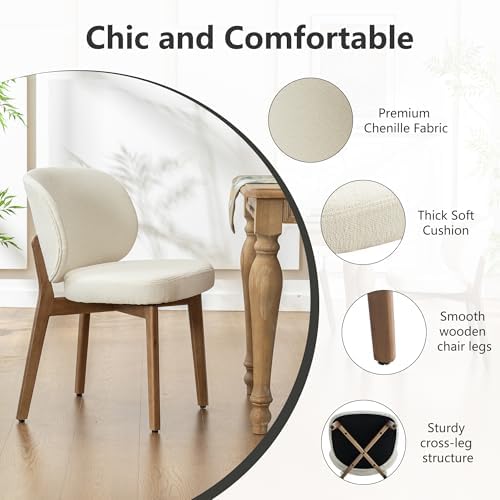 Dining Chairs Set of 4 Modern Kitchen Dining Room Chairs Beige, alternate view 4