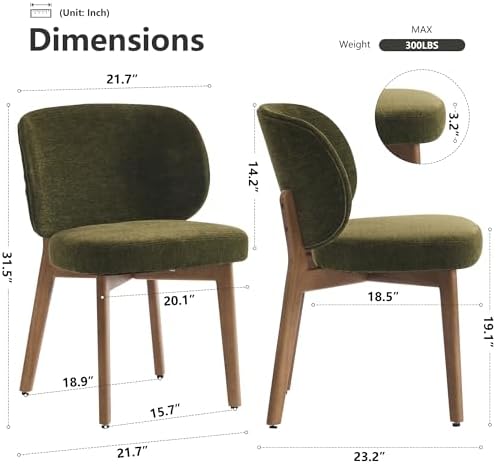 Dining Chairs Set of 4 Modern Kitchen Dining Room Chairs Green, alternate view 2