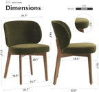 Dining Chairs Set of 4 Modern Kitchen Dining Room Chairs Green, alternate view 2
