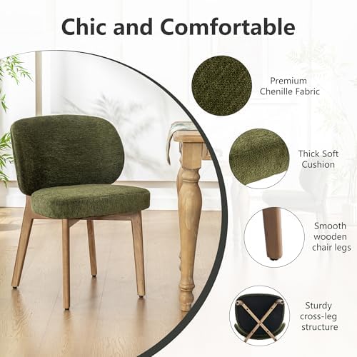 Dining Chairs Set of 4 Modern Kitchen Dining Room Chairs Green, alternate view 4