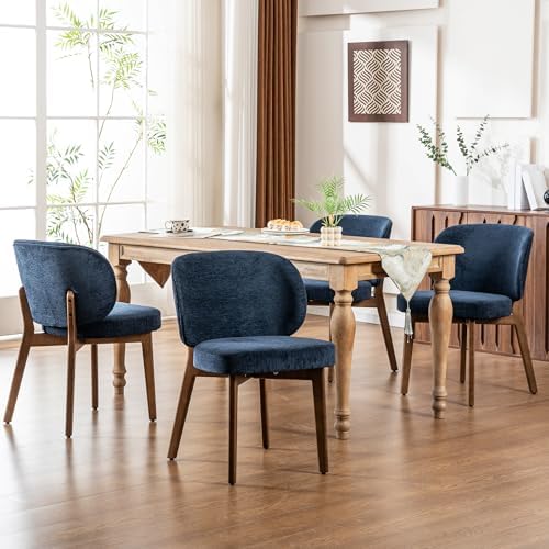 Dining Chairs Set of 4 Modern Kitchen Dining Room Chairs Navy Blue