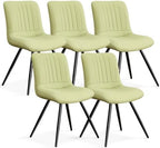 Dining Chairs Set of 5, Modern Dining Chairs with Thick Cushions, PU Leather Upholstered Kitchen Dining Room
