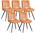 Dining Chairs Set of 5, Modern Dining Chairs with Thick Cushions, PU Leather Upholstered Kitchen Dining Room