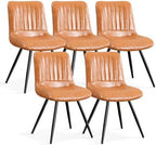 Dining Chairs Set of 5, Modern Dining Chairs with Thick Cushions, PU Leather Upholstered Kitchen Dining Room