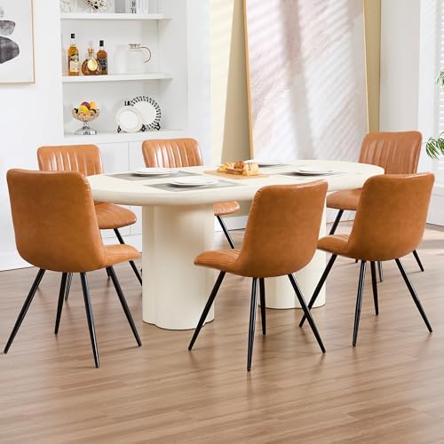 Dining Chairs Set of 5, Modern Dining Chairs with Thick Cushions, PU Leather Upholstered Kitchen Dining Room, alternate view