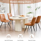 Dining Chairs Set of 5, Modern Dining Chairs with Thick Cushions, PU Leather Upholstered Kitchen Dining Room, alternate view