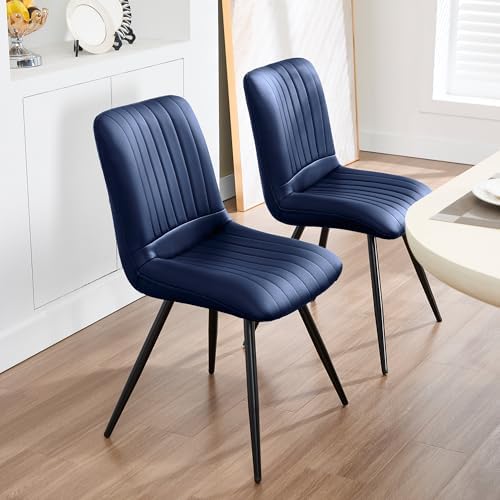 Dining Chairs Set of 5, Modern Dining Chairs with Thick Cushions, PU Leather Upholstered Kitchen Dining Room, alternate view