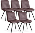 Dining Chairs Set of 5, Modern Dining Chairs with Thick Cushions, PU Leather Upholstered Kitchen Dining Room