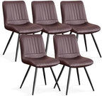 Dining Chairs Set of 5, Modern Dining Chairs with Thick Cushions, PU Leather Upholstered Kitchen Dining Room