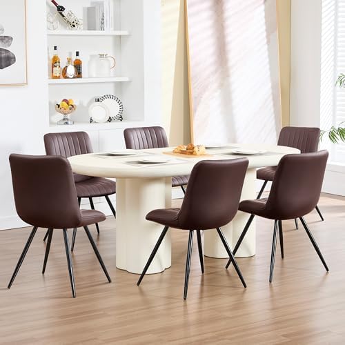 Dining Chairs Set of 5, Modern Dining Chairs with Thick Cushions, PU Leather Upholstered Kitchen Dining Room, alternate view