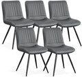 Dining Chairs Set of 5, Modern Dining Chairs with Thick Cushions, PU Leather Upholstered Kitchen Dining Room