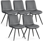 Dining Chairs Set of 5, Modern Dining Chairs with Thick Cushions, PU Leather Upholstered Kitchen Dining Room