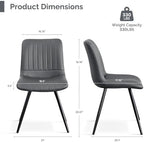 Dining Chairs Set of 5, Modern Dining Chairs with Thick Cushions, PU Leather Upholstered Kitchen Dining Room, alternate view