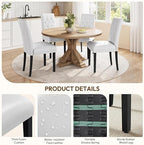 Dining Chairs Set of 6 Button Tufted Kitchen Chairs White, alternate view 7