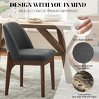 Dining Chairs Set of 6, Faux Leather Wooden Kitchen Chairs, Black in Black, alternate view 4
