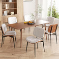 Dining Chairs Set of 6, Mid Century Modern Dining Room Chair, Upholstered Faux Leather Kitchen Chairs with