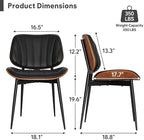 Dining Chairs Set of 6, Mid Century Modern Dining Room Chair, Upholstered Faux Leather Kitchen Chair with Walnut, alternate