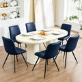 Dining Chairs Set of 6, Modern Dining Chairs with Thick Cushions, Faux Leather Upholstered Kitchen Dining Room