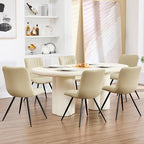 Dining Chairs Set of 6, Modern Dining Chairs with Thick Cushions, PU Leather Upholstered Kitchen Dining Room