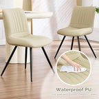 Dining Chairs Set of 6, Modern Dining Chairs with Thick Cushions, PU Leather Upholstered Kitchen Dining Room, alternate view