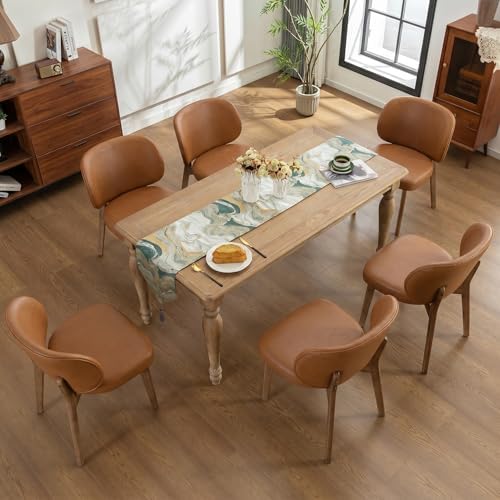 Dining Chairs Set of 6 Modern Kitchen Dining Room Chairs Brown