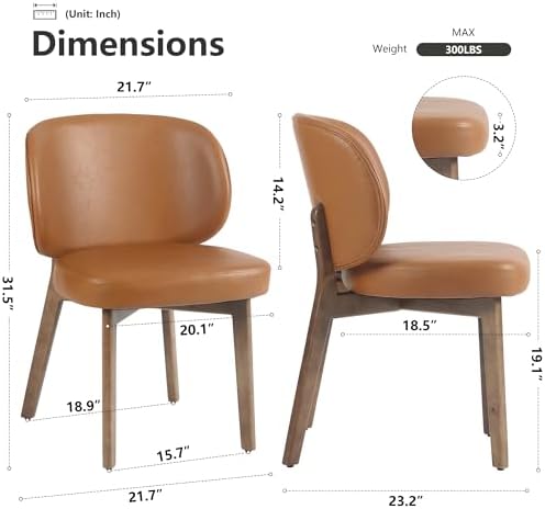 Dining Chairs Set of 6 Modern Kitchen Dining Room Chairs Brown, alternate view 2
