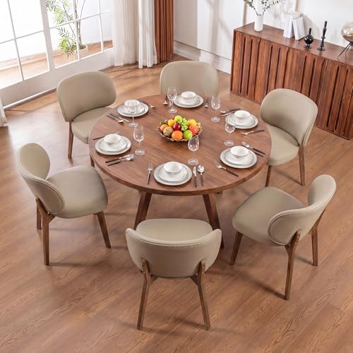 Dining Chairs Set of 6 Modern Kitchen Dining Room Chairs Khaki