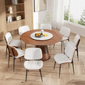 Dining Chairs Set of 8, Mid Century Modern Dining Room Chair, Upholstered Faux Leather Kitchen Chairs with