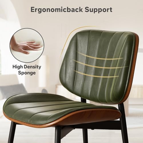 Dining Chairs Set of 8, Mid Century Modern Dining Room Chair, Upholstered Faux Leather Kitchen Chairs with, alternate view 4