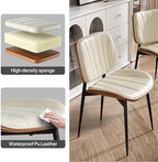 Dining Chairs Set of 8, Mid Century Modern Dining Room Chair, Upholstered Faux Leather Kitchen Chairs with, alternate view 5