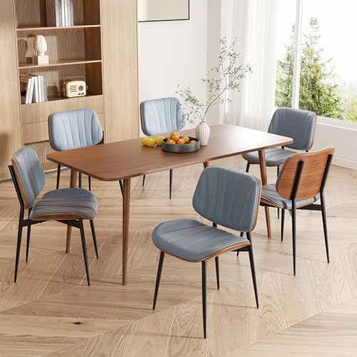 Dining Chairs Set of 8, Mid Century Modern Dining Room Chair, Upholstered Faux Leather Kitchen Chairs with, alternate view 3