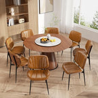 Dining Chairs Set of 8, Mid Century Modern Dining Room Chair, Upholstered Faux Leather Kitchen Chairs with