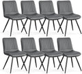 Dining Chairs Set of 8, Modern Dining Chairs with Thick Cushions, PU Leather Upholstered Kitchen Dining Room
