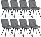Dining Chairs Set of 8, Modern Dining Chairs with Thick Cushions, PU Leather Upholstered Kitchen Dining Room