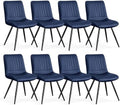 Dining Chairs Set of 8, Modern Dining Chairs with Thick Cushions, PU Leather Upholstered Kitchen Dining Room