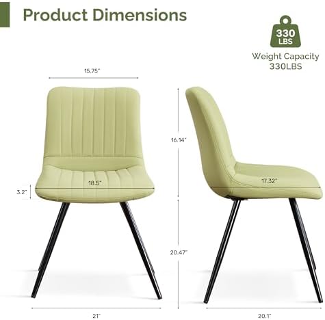 Dining Chairs Set of 8, Modern Dining Chairs with Thick Cushions, PU Leather Upholstered Kitchen Dining Room, alternate view