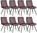 Dining Chairs Set of 8, Modern Dining Chairs with Thick Cushions, PU Leather Upholstered Kitchen Dining Room