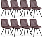 Dining Chairs Set of 8, Modern Dining Chairs with Thick Cushions, PU Leather Upholstered Kitchen Dining Room